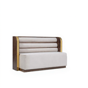 Modern Wood Restaurant Booth Upholstered <b>Dining</b> <b>Bench</b> High-Density Foam Minimalist Commercial Sofa Seat for Coffee Shop Cafe - Product Image 1