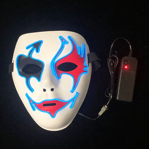 Karnaval Light Up maske yüz parti maskesi Led yanıp sönen ışıklar hayalet korkunç cadılar bayramı parti maskeleri görüntüler - Product Image 5