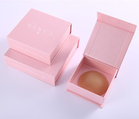 Cubiertas de Pezones Cosméticas Cuadradas de Lujo, Hechas a Mano, con Forro de Espuma Magnética Ecológica, en Papel Rosa, Venta al Por Mayor