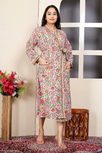 Robe maxi pour femmes en coton doux avec style kimono, vêtement de nuit léger d'été et robe de détente pour un usage quotidien - Product Image 5