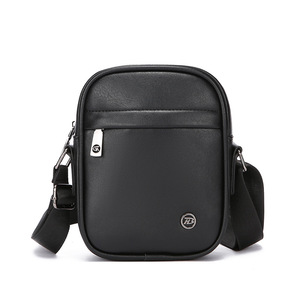 PU Leather Crossbody Phone Bag for <b>Men</b> Vintage Crazy Horse Leather Waist Bag <b>Pouch</b> with Belt Loop Portable Shoulder Bag - Product Image 3