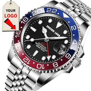 커스텀 로고 사파이어 남성 GMT 오토매틱 기계식 캘린더 날짜 세라믹 베젤 스테인리스 스틸 스트랩 기계식 시계 - Product Image 1