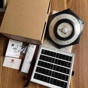 Plafonnier solaire 288 LED, lampe suspendue intérieure/extérieure, double couleur, étanche IP65, télécommande, éclairage solaire pour hangar, maison - Product Image 6