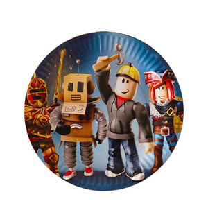 Nouvelles <span class=keywords><strong>d</strong></span>écorations de fête <span class=keywords><strong>d</strong></span>'<span class=keywords><strong>anniversaire</strong></span> sur le thème de <span class=keywords><strong>Roblox</strong></span>, guirlandes en papier imprimées, inserts pour gâteaux, assiettes - Product Image 3
