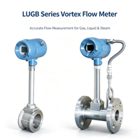 Medidor de Flujo Vortex Serie LUGB, Medidor de Flujo Vortex Karman para Medición de Vapor, Gas y Líquidos de Baja Viscosidad