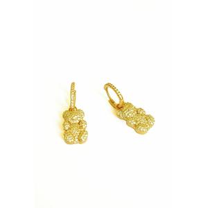 Orecchini in argento con orsacchiotto lapidato - Product Image 1