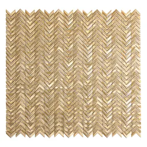 Chevron Metal mosaic tile Aluminium mosaic gold kitchen back splash bar mosaic tile for kitchen and bathroom wall tile