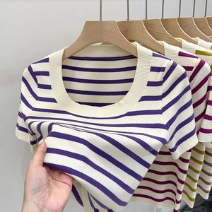 Высококачественная дизайнерская трикотажная Женская одежда премиум качества Футболка Модные топы для женщин - Product Image 5