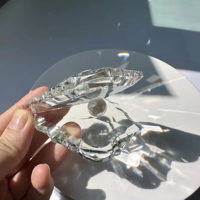 UE design exclusivo casamento presentes fengshui cristal shell estatueta cristal vidro escultura coleção