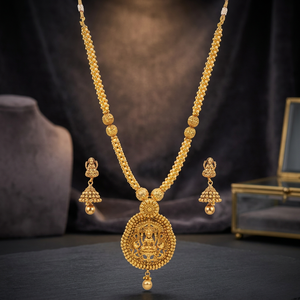 Temple <b>Jewellery</b> Wholesalers-14664 Alloy Women's Jewelry <b>Sets</b> <b>for</b> Engagement <b>Wedding</b> & Anniversary Gifts-Gold Color - Product Image 3