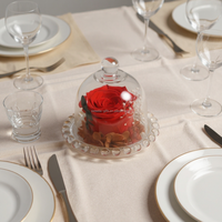 Cadeaux saisonniers en gros : mini rose éternelle sous cloche en verre, cadeau personnalisé pour présentation en magasin