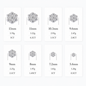 Bulk Wholesale Multi Size Cluster Moissanite Flower <b>Stud</b> Earrings 925 Sterling <b>Silver</b> VVS Diamond Luxury Fine Jewelry Men Women - Product Image 6