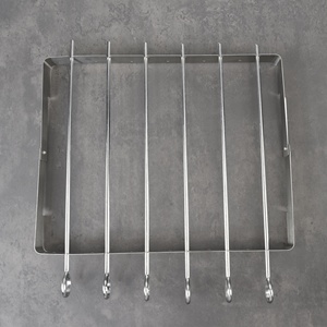 <span class=keywords><strong>Kebab</strong></span>-Juego de acero inoxidable 430, incluye un soporte plegable para pinchos y 6 unidades de brochetas - Product Image 1