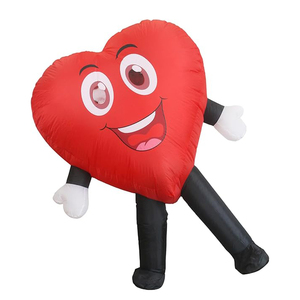 Costume gonflable en polyester en forme de cœur pour adulte – Tenue amusante pour la Saint-Valentin, mariage, rendez-vous galant, ou cosplay en extérieur - Product Image 2