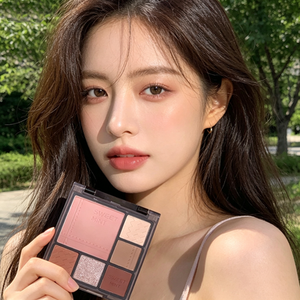 จานสีอายแชโดว์ทรงสี่เหลี่ยม6สีถาดสำหรับแต่งตาประกายระยิบระยับเป็นกลาง - Product Image 1
