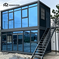 Bureau conteneur détachable 20 pieds 40 pieds, bureau de chantier en verre sur mesure, maison conteneur à 2 étages