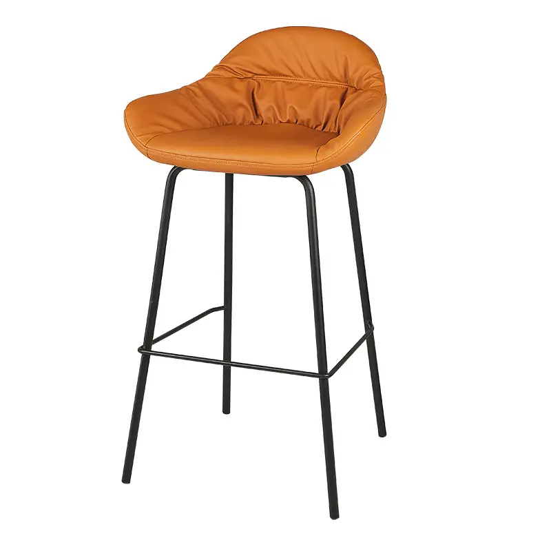 Luxury high bar stool industrial style leather bar chair sillas for cafe home restaurant dining chair bar chair