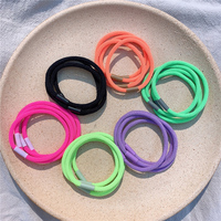 4mm coloré sergé élastique cheveux cravates PPC Tube caoutchouc plaine bandes de cheveux bricolage filles mode cheveux accessoires élastique pour queue de cheval