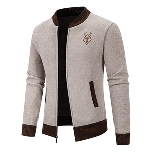 <span class=keywords><strong>Cardigan</strong></span> in Cashmere Personalizzato da <span class=keywords><strong>Uomo</strong></span> 2025, Giacca Casual <span class=keywords><strong>con</strong></span> Zip e Vestibilità Aderente, Foderato in Pile, Lavorato a Maglia in Cotone, Maglione Natalizio da <span class=keywords><strong>Uomo</strong></span> - Product Image 6