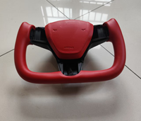 Volante Calefactable de 350 mm Compatible con Tesla Model 3 Model Y, Volante de Cuero con Marco de Aleación de Aluminio OE 1490214-00-B