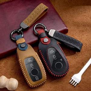 เคสหุ้มรีโมทรถยนต์หนัง Crazy Horse สำหรับ Mercedes Benz W177 W222 W213 W205 2018 A C S GLS Class E Class - Product Image 1