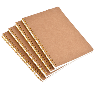 Cuaderno de papel Kraft A5, libro de doble bobina, diseño de rollover Simple para uso escolar y de oficina, para escribir registros, Memo, otros elementos esenciales - Product Image 1