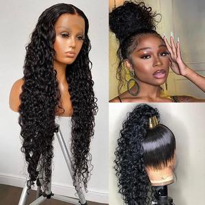 Perruques frontales en dentelle transparente HD pré-épilées 360, <span class=keywords><strong>cheveux</strong></span> humains brésiliens lisses et bouclés, avec <span class=keywords><strong>cheveux</strong></span> de bébé - Product Image 3