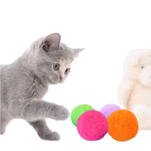 Lanceur de balles en peluche pour chat en polyester, pistolet à balles rebondissantes silencieux et manuel, jouet interactif pour l'auto-entretenement, soulage le stress - Vente chaude - Product Image 1