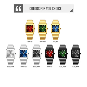 Montre à quartz pour homme de luxe avec logo personnalisé OEM/ODM, bracelet en acier inoxydable, boîtier carré, étanche, montre-bracelet tendance, vente en gros - Product Image 6