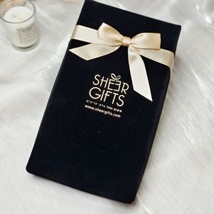 Fancy Velvet Gift <b>Box</b> Packaging with Satin Ribbon and Customized Gift <b>Card</b> Holder Greeting <b>Card</b> with Envelope - Product Image 2