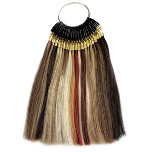 Custom High Quality Human Remy Hair Book Color Ring Hair Extensions Hair Color Swatch Chart