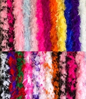 Plume multicolore arc-en-ciel Chandelle Boas 2 mètres/yards plumes de boa de dinde teintées 60g 80g 100g pour fête de carnaval