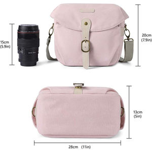 Sac à dos pour appareil photo de voyage en tissu Oxford imperméable moderne rose personnalisé, échantillon gratuit, multi-usages pour appareils photo sans miroir et étui - Product Image 2