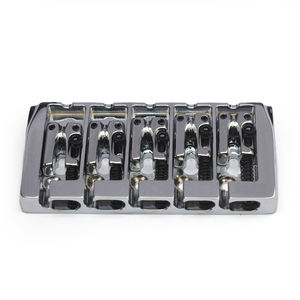 สะพานเบสอาน5สายแบบวินเทจตัว111x54มม. หรือล่างผ่านระยะห่างของสาย19มม. เบสสะพานคงที่สีดำ/ทอง/CR - Product Image 5