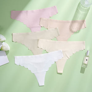 Tanga Sexy de Spandex para Mujer, Transpirable, Sin Costuras, con Encaje, Cintura Ondulada, Sin Marcas, Talla XS, Lencería de Tiro Bajo, Logotipo Personalizado - Product Image 2