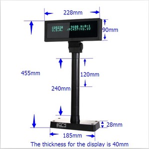 Adjustable <strong>VFD</strong> <strong>Customer</strong> Pole <strong>Display</strong> for Cash Register Retail <strong>VFD</strong> <strong>Pos</strong> Terminal <strong>Customer</strong> <strong>Display</strong> - Product Image 3
