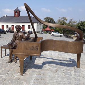 Vendita calda giardino a grandezza naturale paesaggio decorativo in bronzo musicista <span class=keywords><strong>chitarrista</strong></span> scultura - Product Image 3