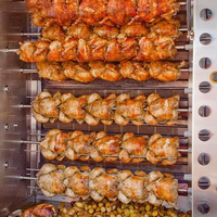 Four à barbecue du Moyen-Orient entièrement automatique, four à rôtir le poulet, machine à barbecue électrique verticale pour viande, bibimbap, shawarma