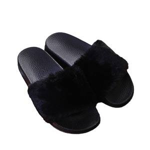 Wholesale high-quality artificial <b>fur</b> fashion <b>fur</b> slippers, indoor plush slippers, anti-slip women's shoes, summer and autumn. - Product Image 5