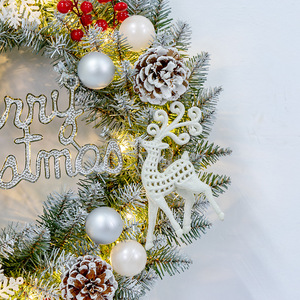 Guirlande de Noël artificielle 40/50/60cm, ornement de Noël, <span class=keywords><strong>d</strong></span>écoration à suspendre à la <span class=keywords><strong>porte</strong></span>, prix EXW - Product Image 4