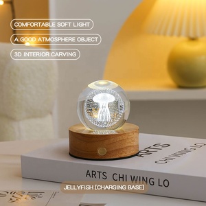 Bán Hot 3D laser khắc K9 pha lê bóng ánh sáng ban đêm năng lượng mặt trời hệ thống cho phi hành gia ánh sáng ban đêm ấm trắng phát ra màu sắc cho - Product Image 4