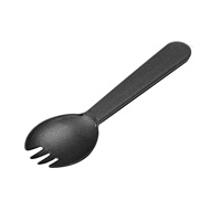 Couverts jetables en plastique PS de haute qualité, cuillère à dessert et fourchette épaissis avec impression numérique, diamètre 111 mm, pour gâteaux et fêtes du thé