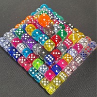 Ensemble de dés en acrylique transparent de 14 mm, colorés et à bords arrondis, pour jeux de société, RPG, sports et enseignement