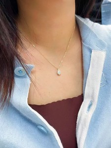 Collares Minimalistas con Diamantes Cultivados en Laboratorio, Oro de 9K, 14K y 18K, Joyería con Diamantes de Laboratorio, Regalo para Mujer, Uso Diario, Moda, Collares Finos - Product Image 4