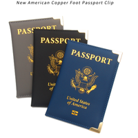 Portefeuille de voyage en cuir PU avec logo personnalisé, style américain, porte-cartes ouvert avec fente pour billet, pour passeport et autres documents