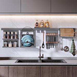 Organizador de Almacenamiento de Pared Directo de Fábrica Goldmine, Soporte para Cuchillos de Cocina, Cucharas y Utensilios con Toallero - Product Image 1