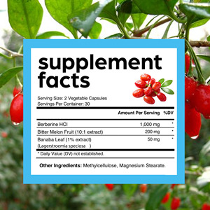 Best Selling ODM Berberine HCL Complex Capsules Dietary <b>Supplement</b> Promote Weight Loss Function and Support Metabolism Levels - Product Image 2
