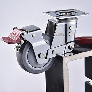 3/4/5 pouces acier chromé TPR plaque d'absorption des chocs roulette roulette duo roulettes encastrées roue chaise de bureau roulettes - Product Image 6