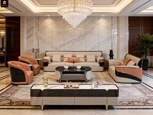 Juego de Sofás de Cuero Genuino Moderno y Acogedor de Lujo, Impermeable, con Comodidad Suave y Tamaño Personalizable para Sala de Estar - Product Image 1