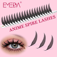 EMEDA Nouveaux éventails de cils préfabriqués imprimés en 3D, extensions de cils en vison volume personnalisé, style Anime Spire, plateaux de cils Manga Comic, marque privée
